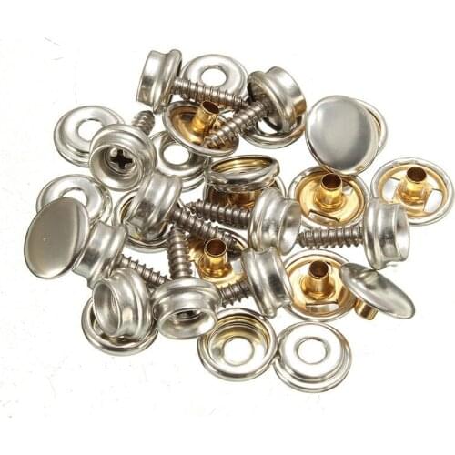 30pcs Snap Fastener Self-tapping Screw Stud Snap Fastener Stainless Canvas Screw Kit Socket Screw Stud Support Accessories
