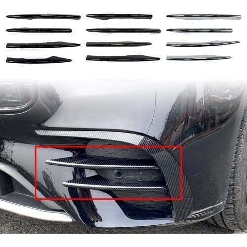 4x Car Front Bumper Fog Light Lamp Decorative Cover Trim ABS For Mercedes Benz New E-Class W213 E260 E300 E53 2021