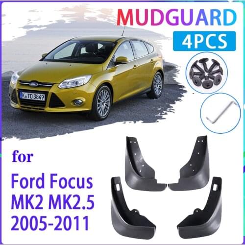 4 PCS Car Mud Flaps for Ford Focus 2 MK2 MK2.5 Hatchback 2005~2011 Mudguard Splash Guards Fender Mudflaps Auto Accessories