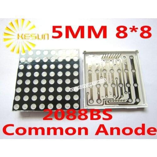 FREE SHIPPING 10PCSx 5MM 8X8 Red Common Anode/Cathode 60*60 LED Dot Matrix Digital Tube 2088BS 2088AS Display Module Light Beads