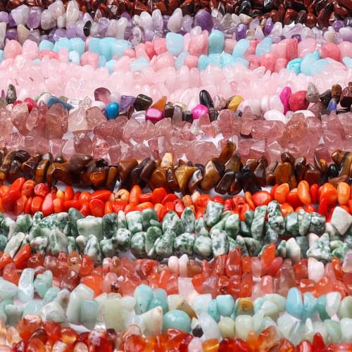 Crystal Chips, Gacuyi Natural Gemstones Beads Crushed Pieces Irregular Shaped Healing Drilled Loose Beads For Earring Bracelet