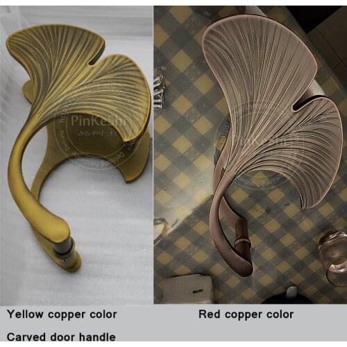Leaf shape designed wooden door handle