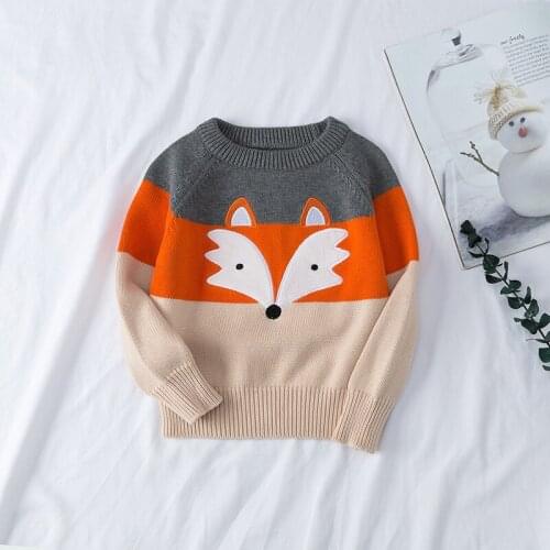 2021 Children Winter Sweaters for Baby Boy Girl Kids Knitting Pullovers Tops Cartoon Long Sleeve Sweaters for Children Coat