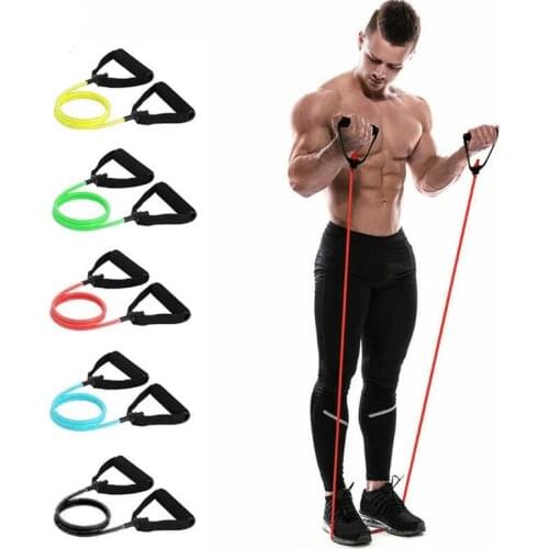 120cm Yoga Pull Rope Elastic Resistance Bands Fitness Crossfit Workout Exercise Tube Practical Training Rubber Tensile
