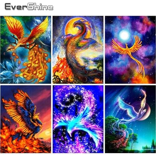 Evershine 5D Diamond Embroidery Cross Stitch Phoenix Full Square Diamond Painting Animals Rhinestone Pictures Home Decoration