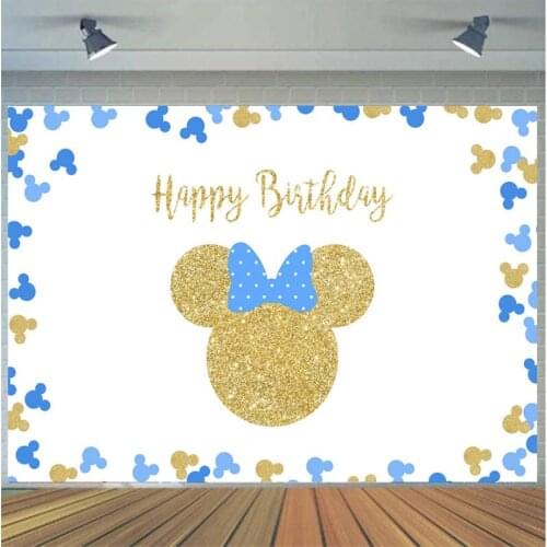 Customize Mouse Baby Photography Background Backdrop Kids Happy Birthday Party Decoration Tapestry Wallpaper Photo Studio