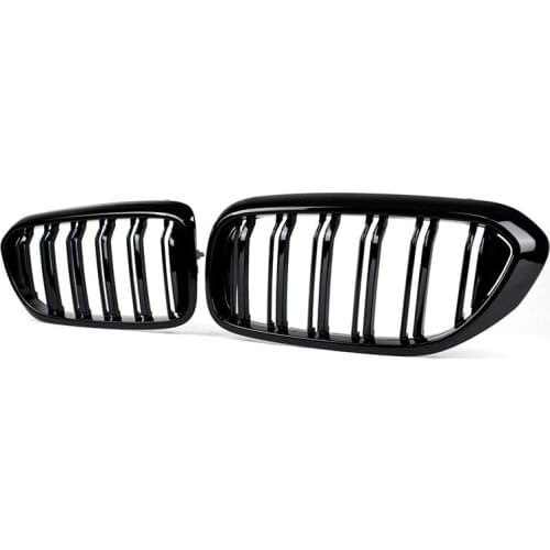 Glossy Black Single Double Line Racing Grills Front Kidney Sport Grilles Hood Grill For 2018 BMW 5 Series G30/G38