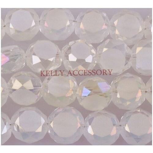 Hotsale 700Pcs/lot 8MM White AB Flat Round Lampwork Crystal Glass Beads Craft Beads For Jewelry Making Cute Bracelet DIY Beads
