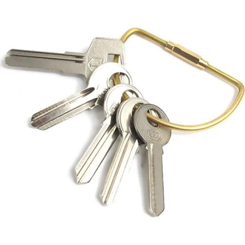 H926 High - quality pure copper hand - built outdoor creative brass key chain D - type deduction multi - functional storage