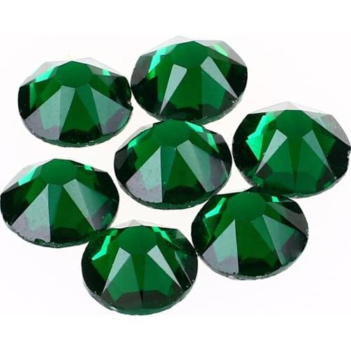 Emerald Hot Fix Rhinestones Flatback Glass Crystal Hotfix Rhinestone Glitter Iron on crystals and glass for clothes Garment