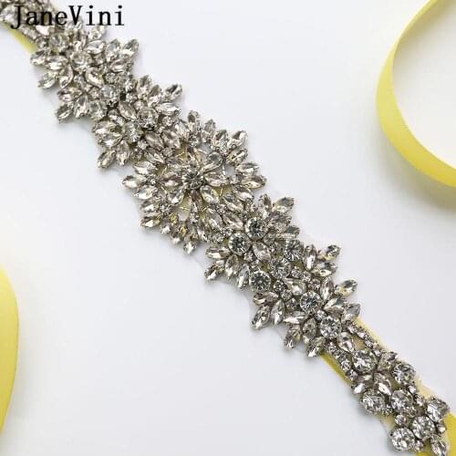 JaneVini Sparkle Ribbon Wedding Belt Sash Yellow Wedding Decoration Rhinestone Crystal Bridal Belt for Evening Dress Accessories