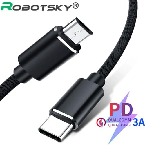 USB Type C To Micro USB 5A Fast Charging Adapter Cable PD 100W QC4.0 Quick Charger Data Cable For Macbook Samsung Xiaomi Huawei