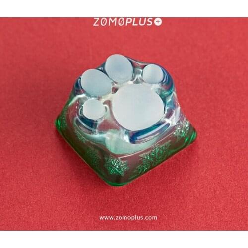 3D Printed Resin & Silicone Snowflake Kitty Paw Artisan Keycap Mechanical Keyboard Keycap Christmas Edition Xmas