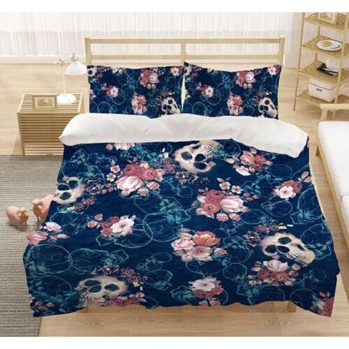 Rose skeleton 3D printing Quilt Cover Bedding Set bed sheet quilt cover pillow case 2pcs set 3pcs new home textile products