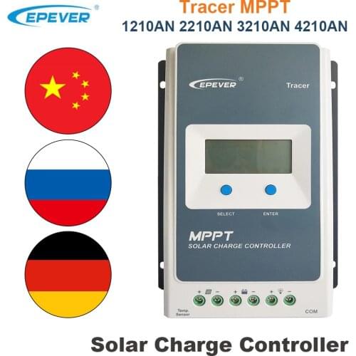 EPever MPPT Solar Controller Tracer 4210an 40A 30A 20A 10A Solar Panel Regulator for 12V 24V Lead Acid Lithium-ion Battery