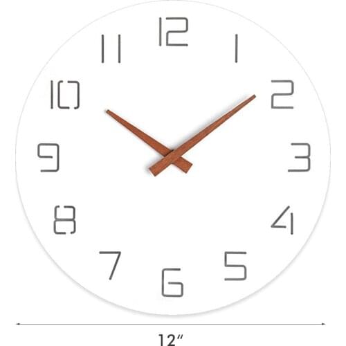 12-inch Round Stylish Modern Wall Clock Silent clock Sweeping Motion Clocks for Home Living Room Office School decor