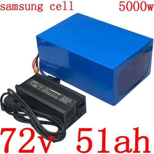 72V electric bike battery 72V 50AH electric scooter battery 72V 4000W 5000W lithium battery pack use samsung cell with charger