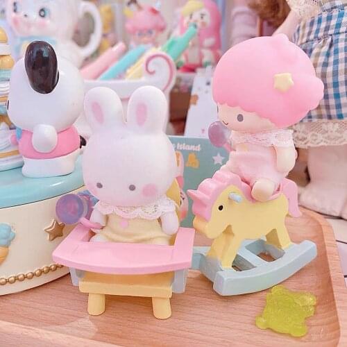 Cute Figurines & Miniatures White Wooden Rocking Horse Trojan Wedding Ornament Home Decor Crafts Kids Toys Drop shipping