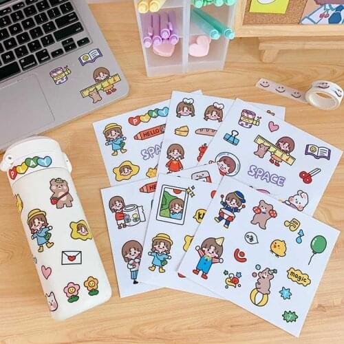 Lovely Girls Stickers DIY Funny Skateboard Luggage Guitar Laptop Waterproof Stickers Kid Toy Computer Phone Decoration Supplies