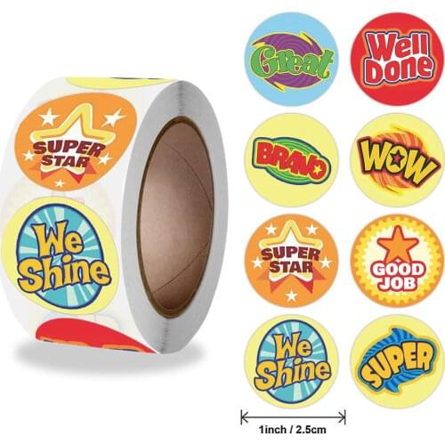 Cute Encouragement sticker Words Smile Teacher Reward for School Childrens favorite stickers Stationery Stickers for kids 1inch