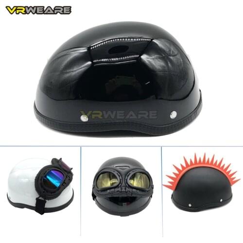 Cascos para WWII Motorcycle Helmet For Harley vintage Half Face Helmet Retro German Chopper Cruiser Matte Black helmets