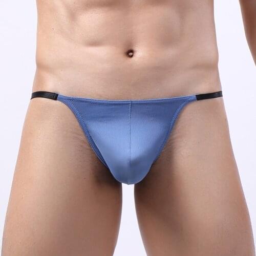 Men Sexy Thin String Thong Ultra-thin Ice Silk Seamless G-string Breathable Briefs Man Sexy Transparent Panties Erotic Underwear