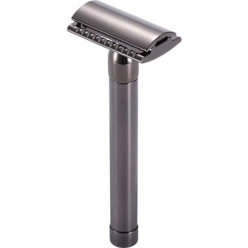 Men Shaving Tool Metal Manual Wet Shaver Double Edge Razor Classic Safety Gunblack
