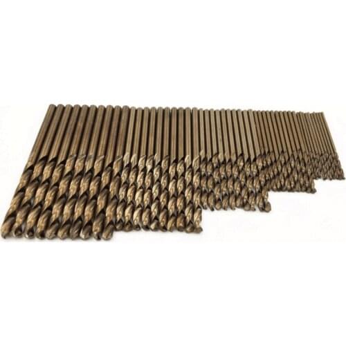 50Pcs Drillforce Tools M35 Cobalt Drill Bit Set,Hss-Co Drill Set 1-3Mm,For Drilling On Hardened Steel, Cast Iron&Stainless Steel
