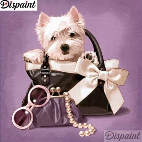 Dispaint Full Square/Round Drill 5D DIY Diamond Painting "Dog bag scenery" 3D Embroidery Cross Stitch 5D Home Decor A12299