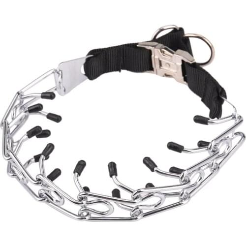Dog Prong Training Collar, Metal Choke Pinch Dog Collar with Comfort Tips