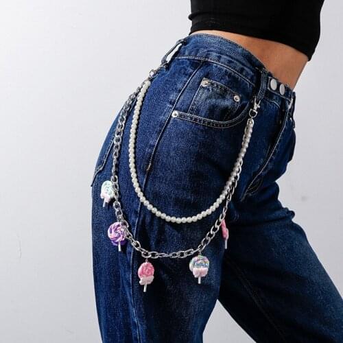 Punk Chic Acrylic Clouds Pendant Key Chain Rock Trousers Hipster Ring Pant Jean Keychain Women Girl HipHop Kpop Accessory