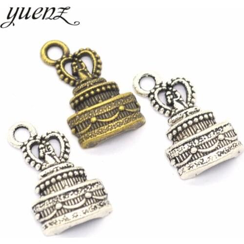 YuenZ 10 pcs 3 colors Antique silver color cake Charms Zinc Alloy necklace,earring bracelet jewelry DIY handmade 22*13mm K02