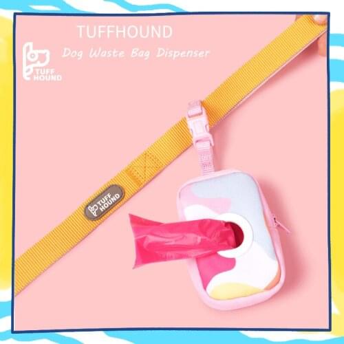 Portable Waste Bag Dispenser Dog Poop Bags Holder Cute Doggie Poo Trash Bags for Pet Leash Attachment Outdoor Hand Free Walking