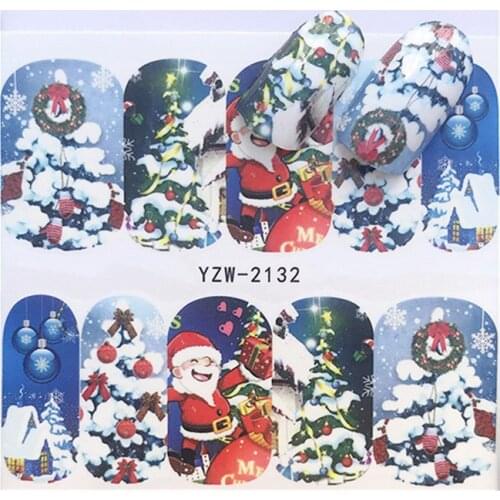 Christmas Person Nail stickers art decorations slider adhesive Water Transfer decals manicure lacquer accessoires polish foil
