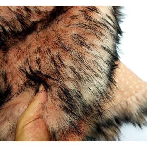 Pink Black Tip 6cm Long Pile Thicken Soft Artificial Raccoon Fox Plush Faux Fur Fabric DIY Shoes Coat Collar Vest Pillow Toy