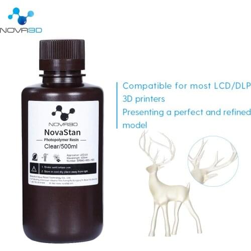 NOVA3D High Transparency Resin 3d Printer LCD UV-Curing Resin 405nm Ultra-Clear Standard Resins 1000g Photopolymer Resina