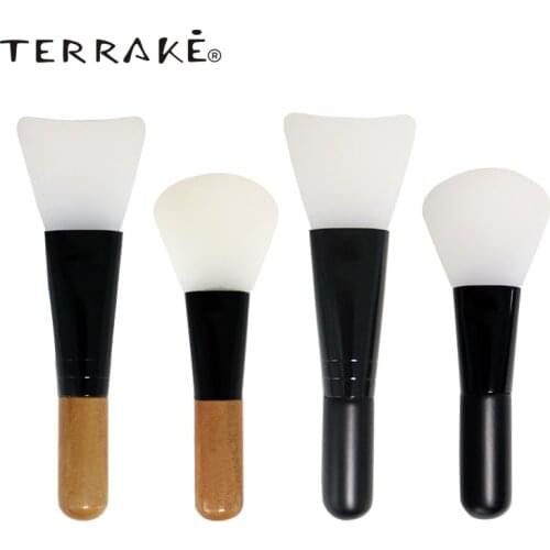 TERRAKE NEW Face Makeup brush MINI Mask-brush fan Silicon wood handle Skincare beauty Tool Liquid Cream Foundation brush