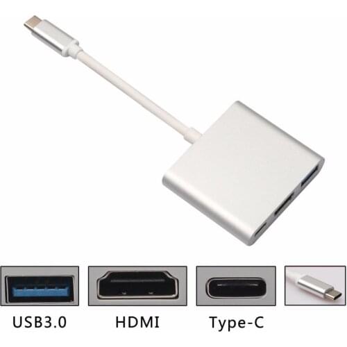 USB 3.1 Type C to 4K HDMI 3in1 Multi Cable Adapter Converter for Macbook
