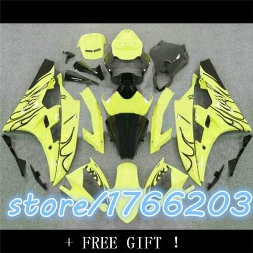 High quality body kit for R6 fairing 06 07 black flame yellow 2006 2007 YZF R6 fairings