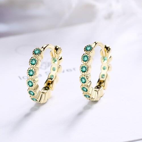 Classic 925 Sterling Silver Hoop Earrings Fashion Ear Bijoux for Women Ladies Circle Piercing Earrings Jewelry Paved Zircon
