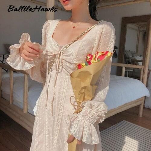 Vintage Fairy Dress Women Elegant Designer Chiffon Dress Long Sleeve French Party Midi Dress Casual Womens Clothing Autumn 2021