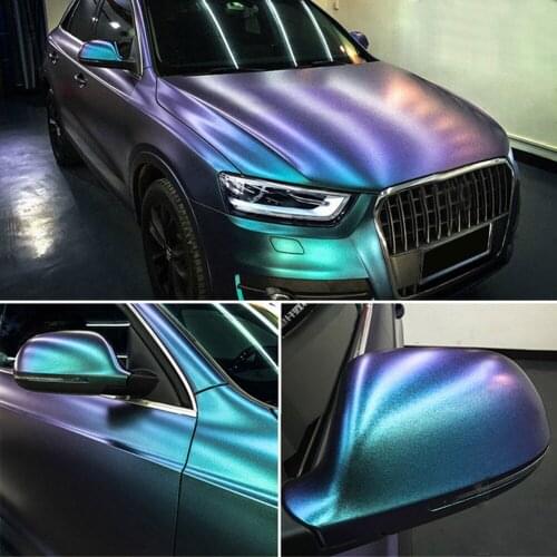 1.52*3M Glossy Car Sticker DIY Car Body Film Chameleon Vinyl Sticker Purple Blue Chameleon Automobiles Car Wrap Vinyl Film