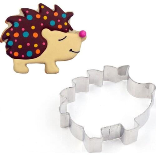 1Pc Cute Hedgehog Animal Shape Cookie Cutter Mold Food Grade Stainless Steel DIY Fondant Pastry Decorating 3D Biscuit Mold