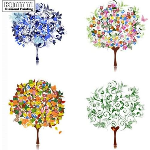 100% Full 5D Diy Daimond Painting Cross-stitch Cartoon Trees 3D Diamond Painting Round Rhinestones Paintings Embroidery 11Colors