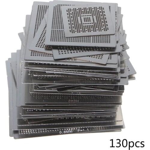 130Pcs/set BGA Stencils Universal Direct Heated Steel Stencils for Notebooks Desktop Motherboards Soldering Supplies
