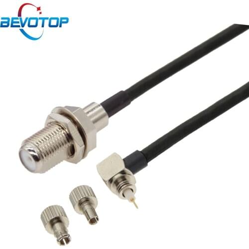 2pcs F Female to CRC9 &TS9 Male Right Angle Plug RG174 Pigtail RF Coaxial Cable Huawei 3G 4G Antenna Extension Cable Jumper Cord