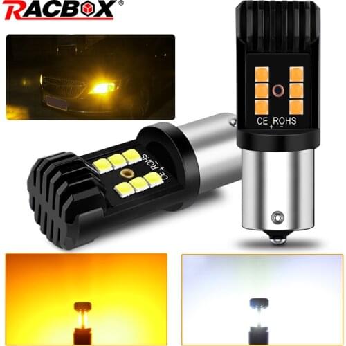 2x BAY15D 1157 P21/5W AU15S PY21W 1156 12SMD 3030 Chips BA15S 1156 P21W Led Turn Signal Lights Parking Reserve Lamp Car Styling