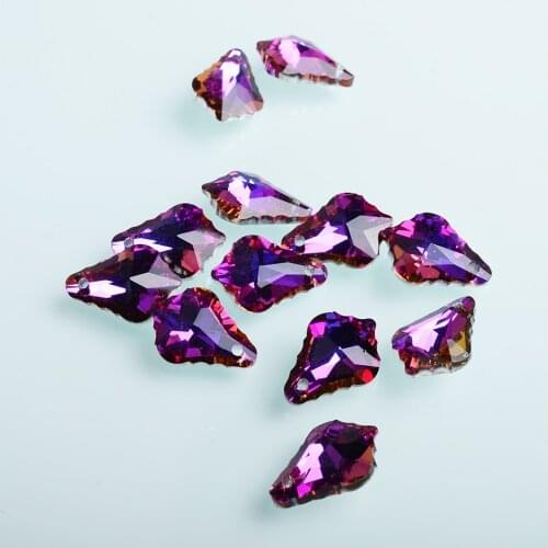 36 pcs Colorful Crystal Charms Leaves Pendants 13x18mm Glass Loose Beadss For DIY Making Jewelry Accessories Wholesale In Bulk