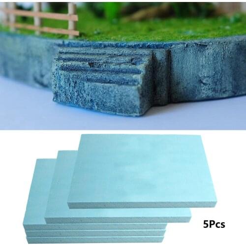 5Pack Foam Bricks DIY Model Material Diorama Base Modelling Foam Board Foam Slab Foam Board Sheet 11.81x7.87x1.97inch