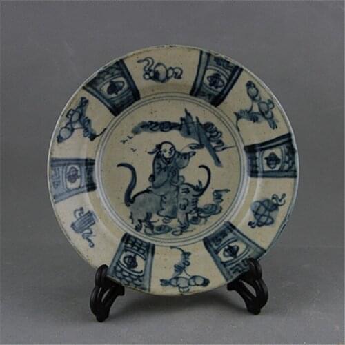 6 Antique MingDynasty porcelain plate, blue and white plate,Hand-painted crafts,Collection&Adornment,Free shipping